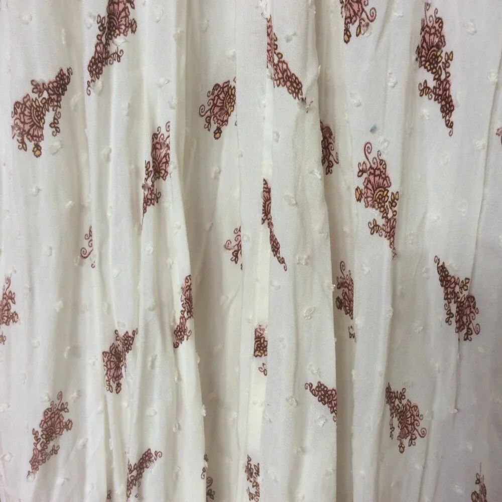 Lovestitch Cream & Dusty Rose Dotted Swiss Strappy Dress Size Small - Picture 3 of 6